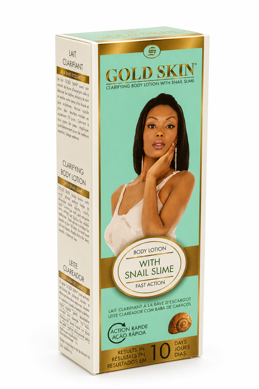Gold Skin Clarifying Body Lotion with Snail Slime carton